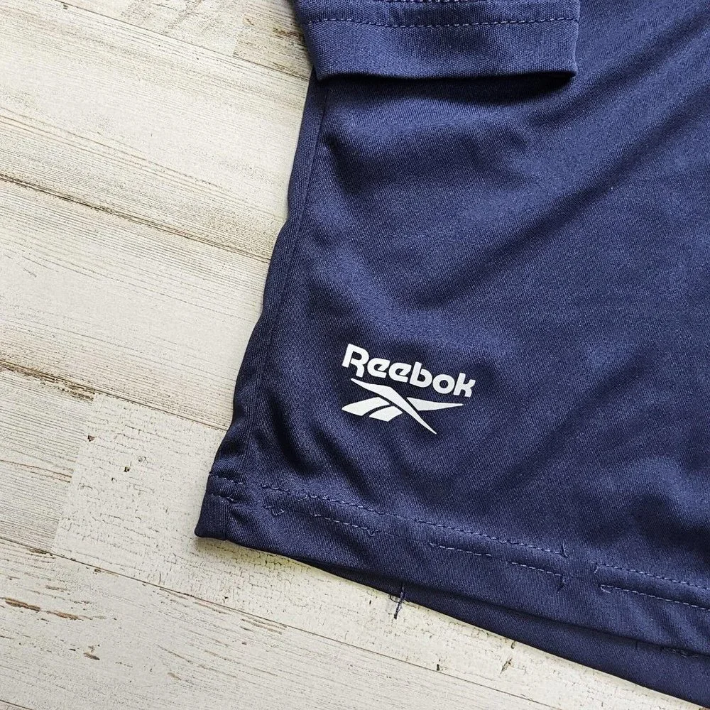 Reebok Mens 2XL Blue Long Sleeve Pullover Golf 1/4 Zip Lightweight Jacket (Logo)